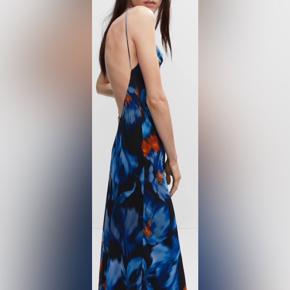 Mango Flower chiffon dress NWT - Picture 4 of 7
